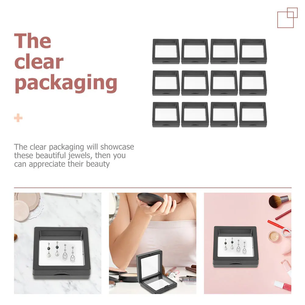 

20Pcs Jewelry Storage Boxes Clear Plastic Compact Portable Travel Organizer Transparent Jewelry Holder for Rings Necklaces