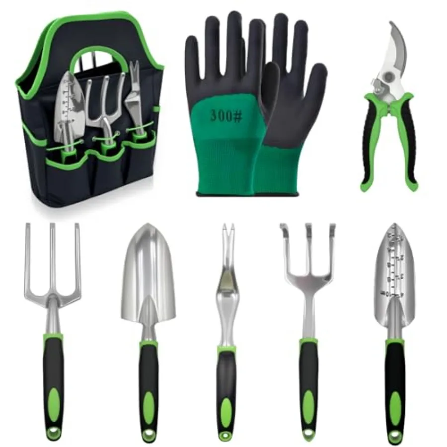 

Набор сверхмощных садовых инструментов из 8 предметов с нескользящими резиновыми ручками для использования в саду на открытом воздухе Компактный и эргономичный дизайн Идеально подходит для