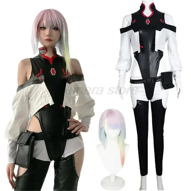 2025 New Cosplay Anime Cyberpunk Edgerunners Lucy Costume Bodysuit Jumpsuits Jacket Wig Full Suit Halloween Costumes for ☆wrl☆