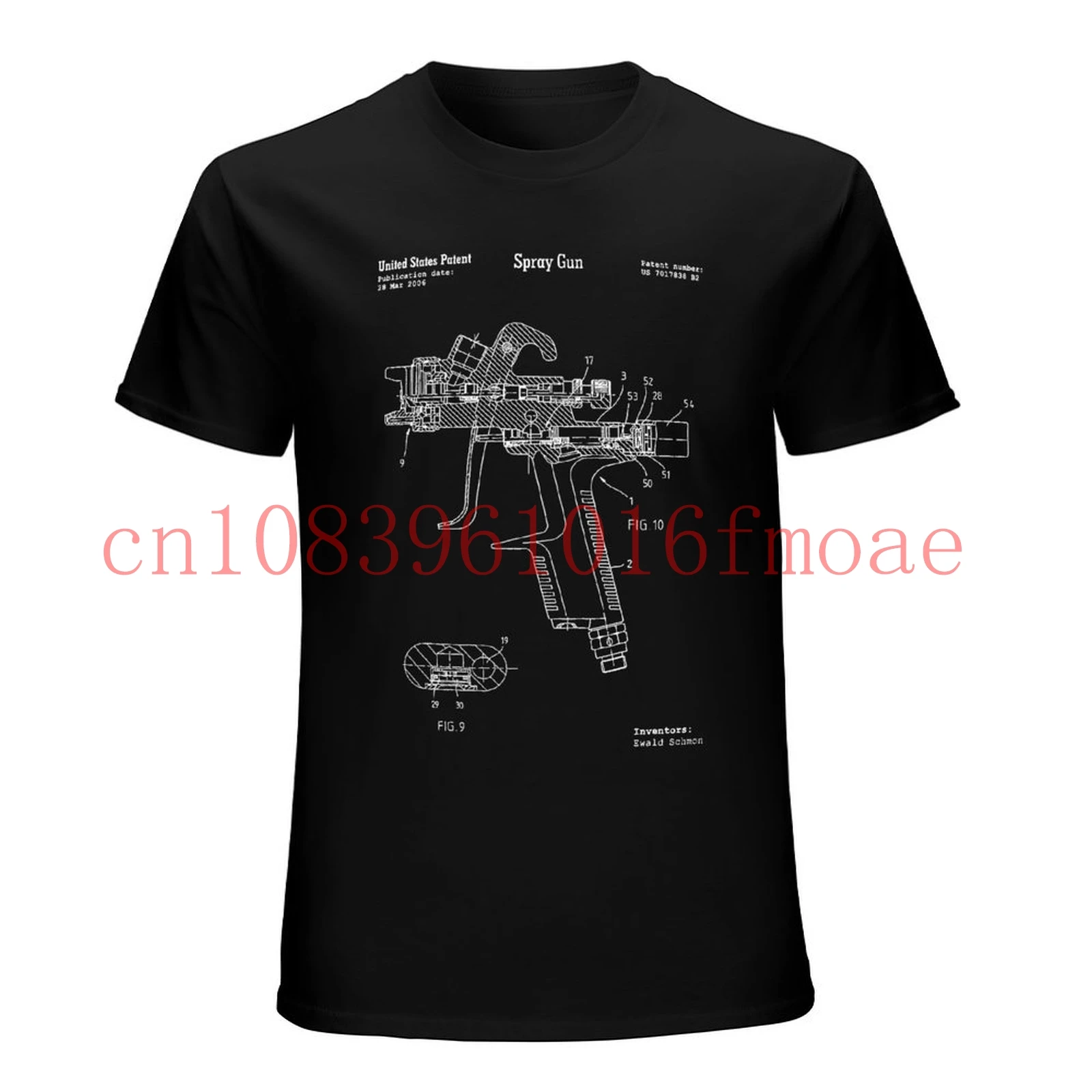 Spray Gun Patent T Shirt Vintage Blueprint Art Garage Art Spray Paint Shirt