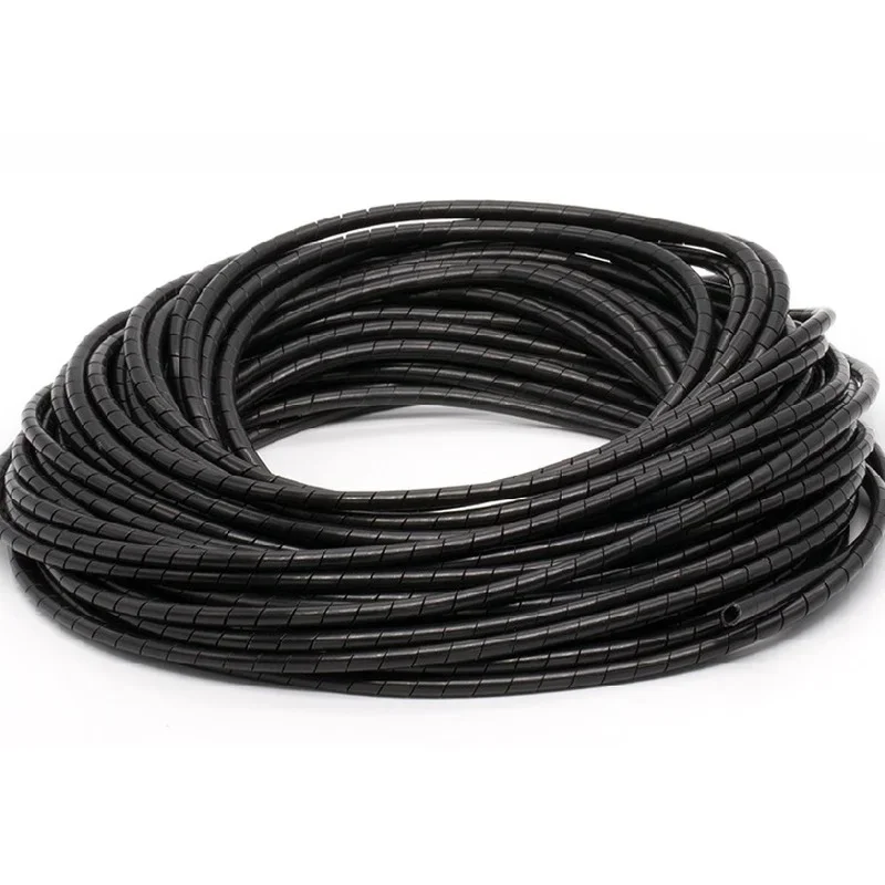 Dia 4mm 6mm 8mm Spiral Wire Wrap Organzier Cable Sleeve Winding Pipe Line Bundle Mangement Hose Tube Protection Cord Band Sheath