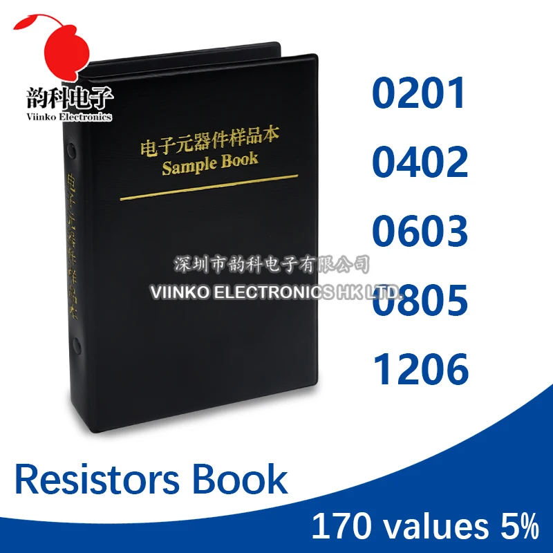 SMD Chip Resistor Sample Book 0402 0603 0805 1206  5% 0R-10M 170 Values  SMT Resistance Kit 100R 10K 1K 100K ohm