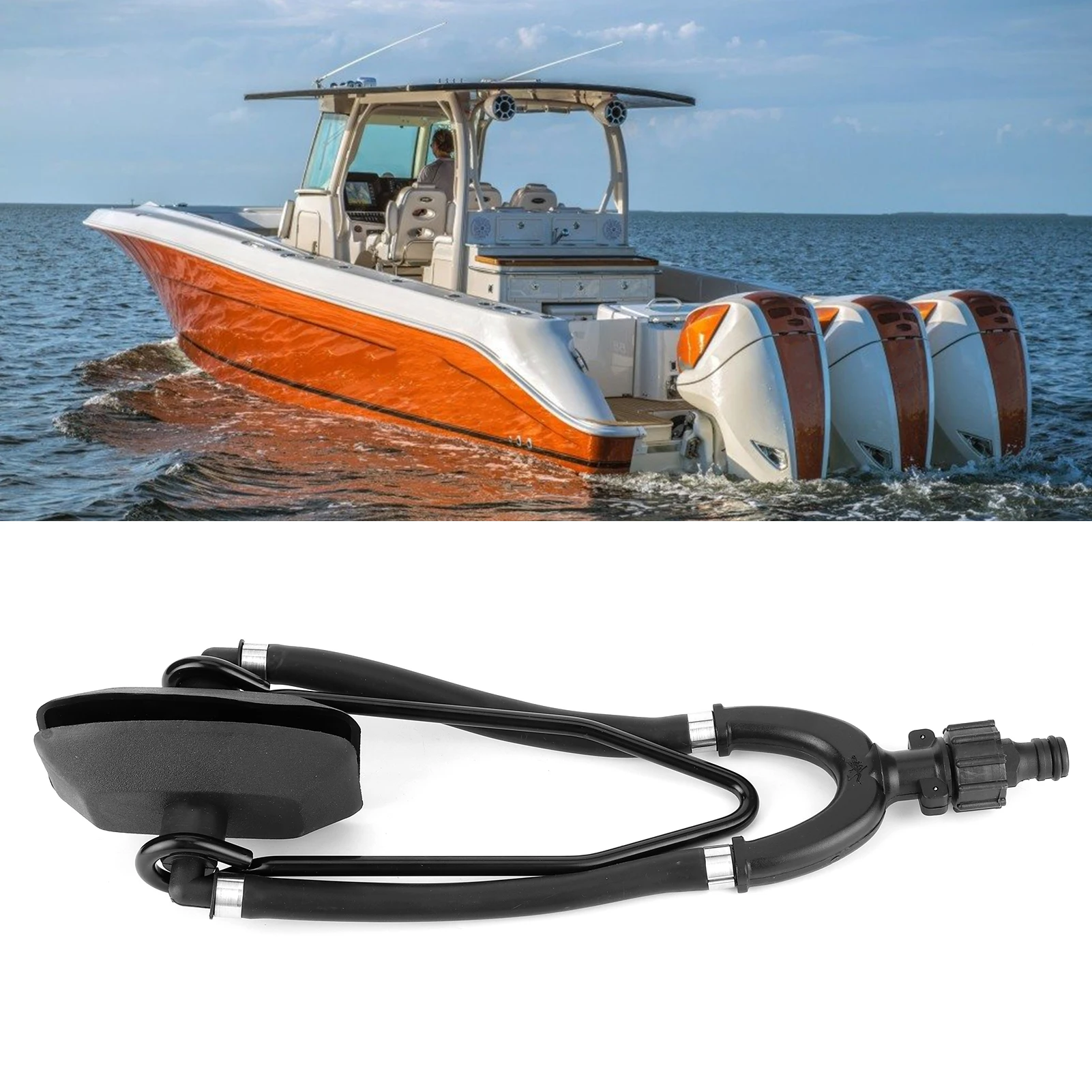 Outboard Boat Accessory Marine Ear Muff Outboard Boat Motor Water Flusher Dual Feed Large Rectangular Ear Muffs Fast Connection