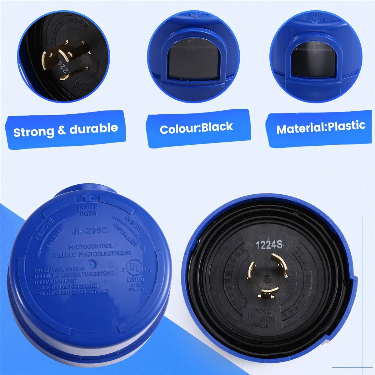 AS99 HAPPY^3 Pack Photocell for Outdoor Light,Auto on Off Photo Sensor Switch with Twist Lock,Dusk to Dawn Photoelectric Light