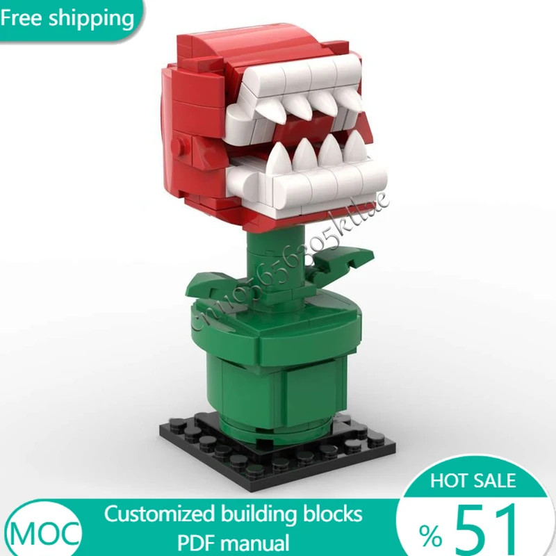 

175 PCS Flowers Plant Piranha Super Bross MOC Customize Modular Building Block Technology Creative Design DIY Toy Birthday Gift