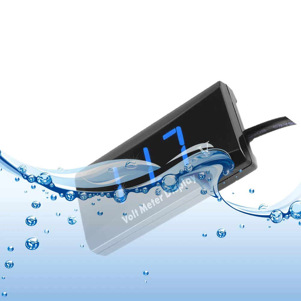 Auto Voltmeter Digitale Display Voor Auto Motorfiets Waterdichte Auto Digitale Voltmete Dc 12V Led Voltage Monitor