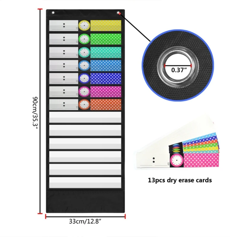 Pocket Chart with 18 Blank Double-Sided Reusable Cards, eaching Scheduling