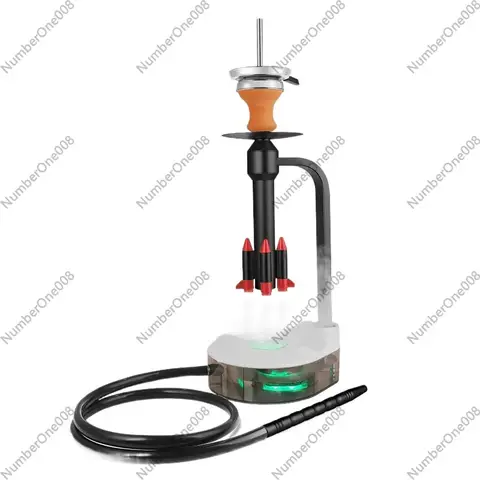 Cachimba de aluminio con forma de cohete, grande, con luces LED que cambian de color, aplicable para bares y KTV, de China
