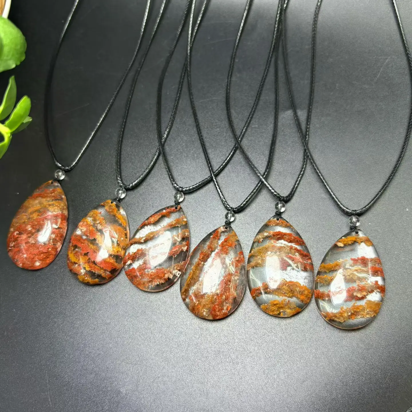 

1 Pc Natural Thousand Layer Garden Quartz Water Drop Pendant 70CM Chain 35-40MM Reiki Helaing Stone Jewelry Gift For Women Men