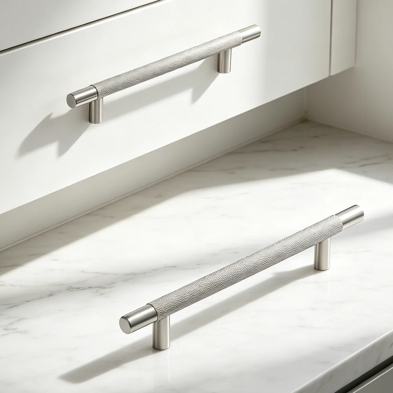 10PCS Matte Nickel Cabinet Handles, Metal Cabinet Pulls, Kitchen Cupboard Cabinet Hardware for Furniture