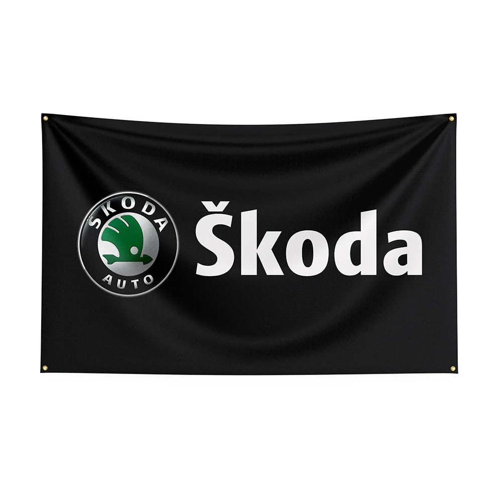 90x150cm Skodas Flag Polyester Printed  Car Banner For Decor