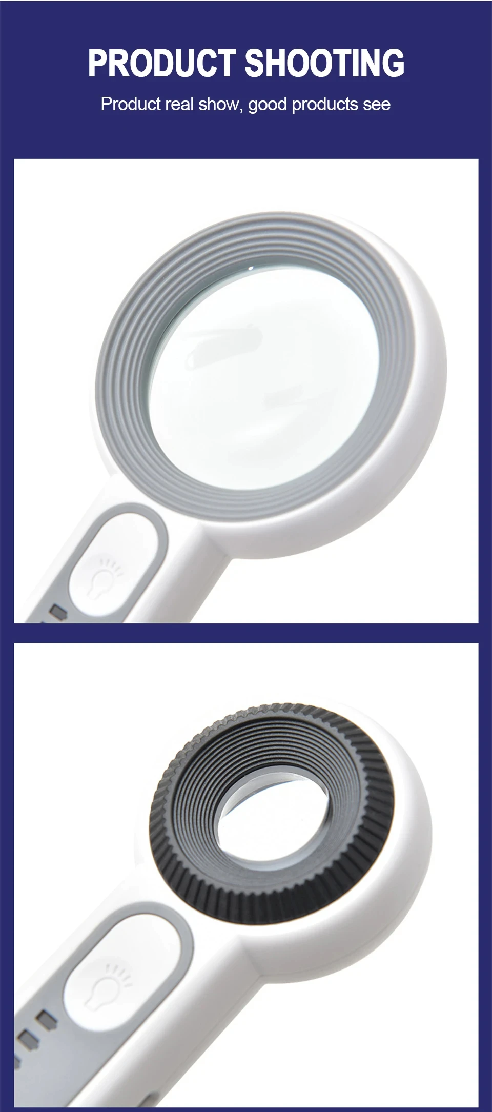 Wiederaufladbare Handlupe, 3 Beleuchtungsmodi, beleuchtete Lupe mit LED-Licht für Senioren, Lesereparatur – Detail 23