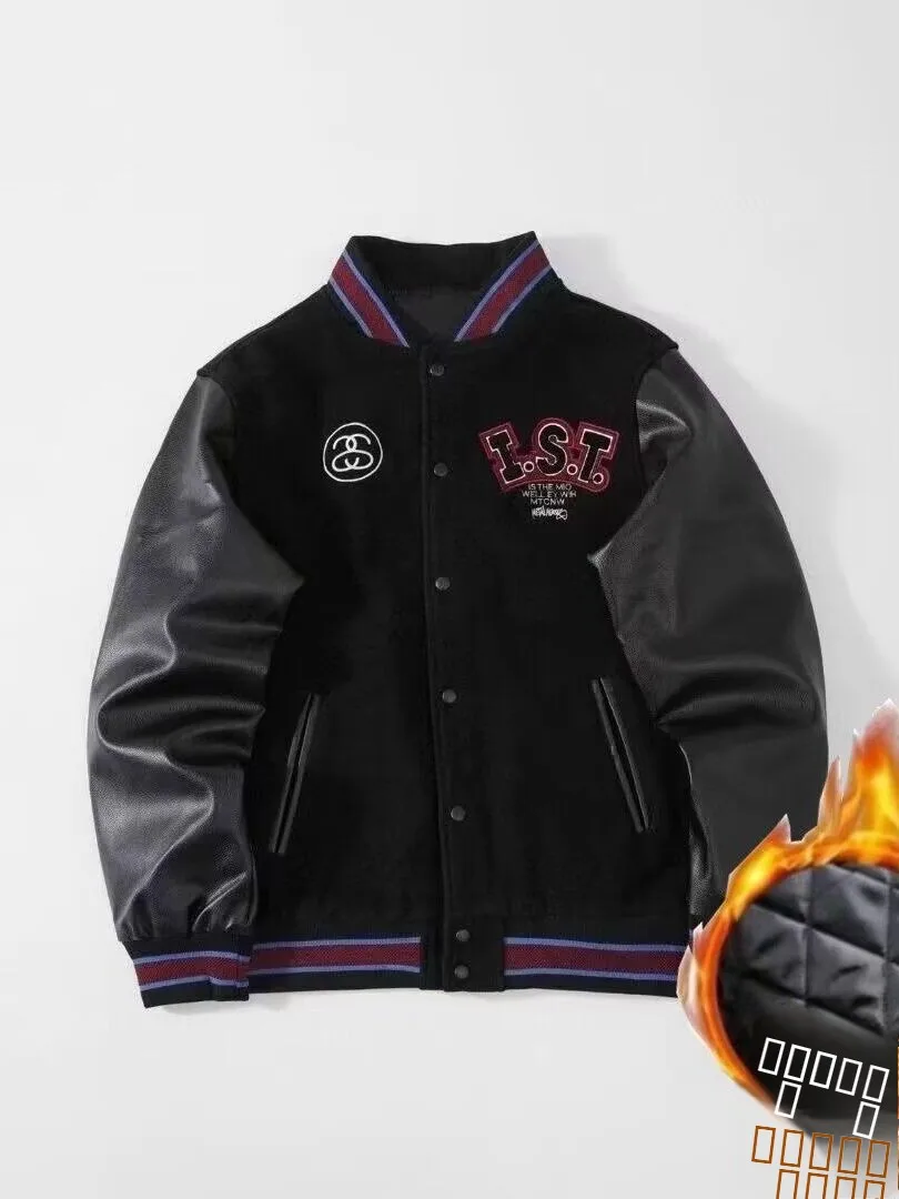 

Thiened Cotton Baseball Jaet Men's Faion Artistic Sle Lazy Harajuku Trendy New Model Baseball Coat for Teens