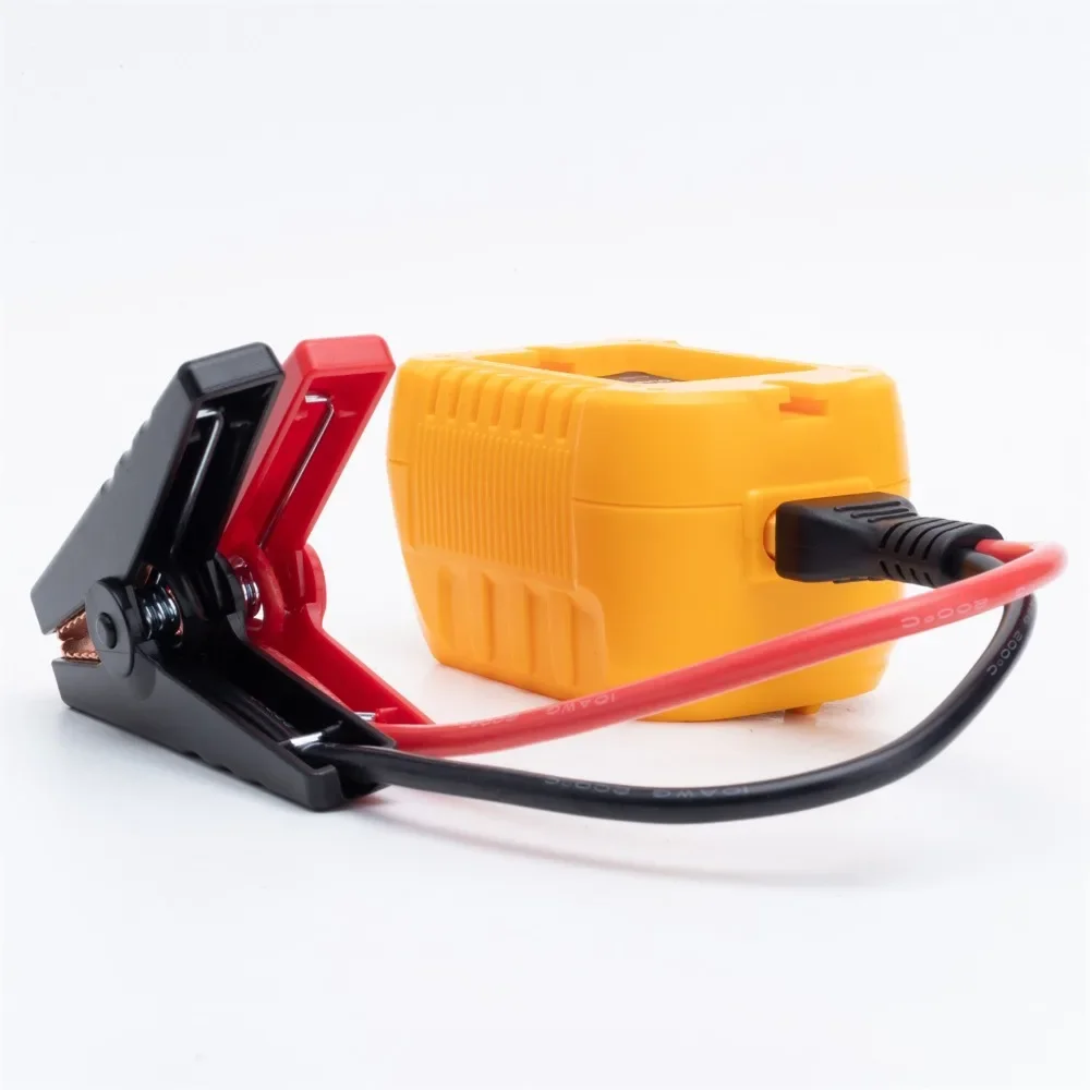 Portable Jump Starter Cables Adapter for DeWalt 18V/20V Li-ion Battery with Jumper Clips for Car Jump Starting（No Battery）