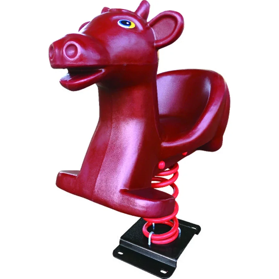 Peralatan bermain ayunan pegas plastik luar ruangan peralatan bermain kuda luar ruangan mainan pengendara pegas taman bermain untuk dijual