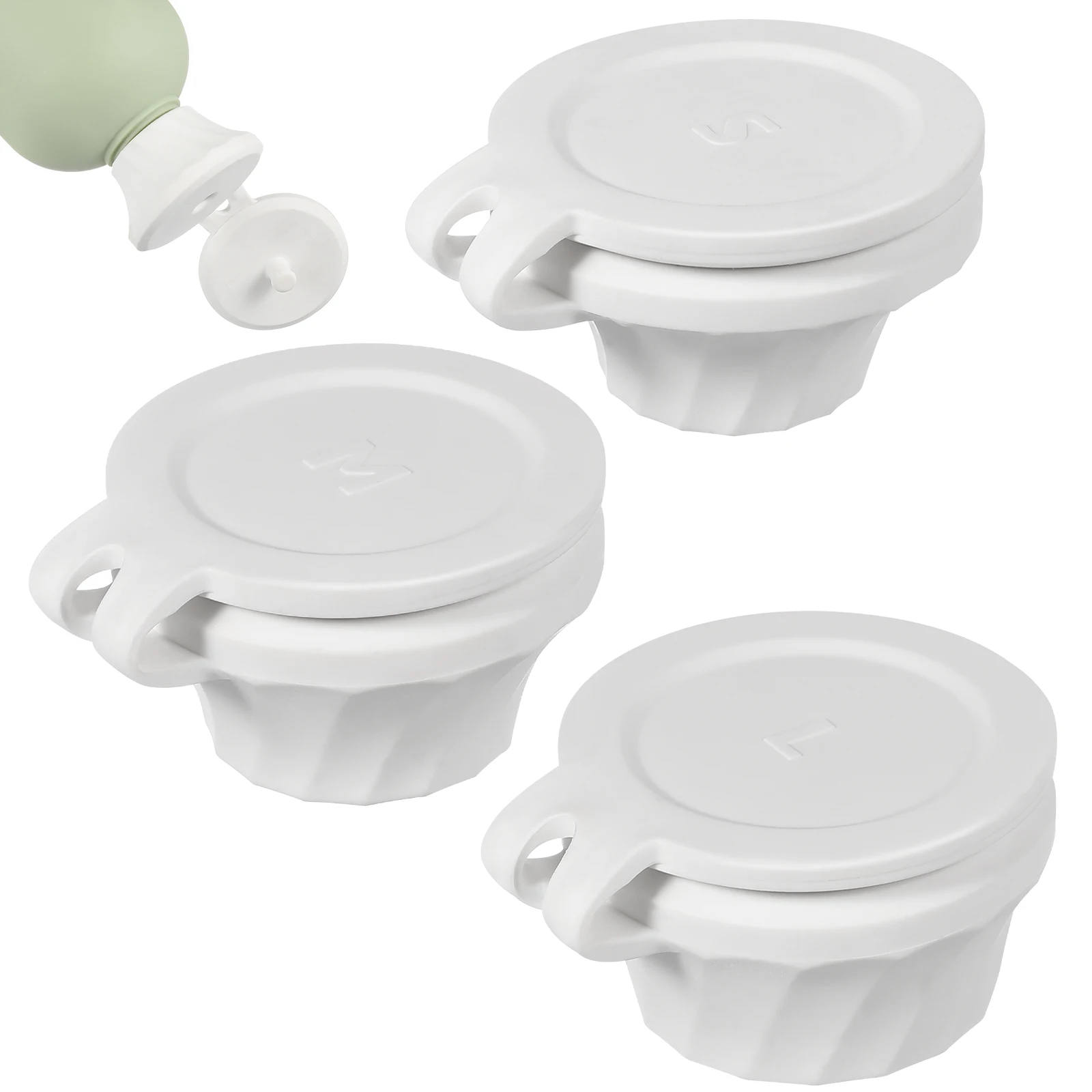 

3 Pcs Shampoo Dispenser Leak Proof Bottle Cap Shower Gel Flip Top Replacement Caps Condiment White Tpe