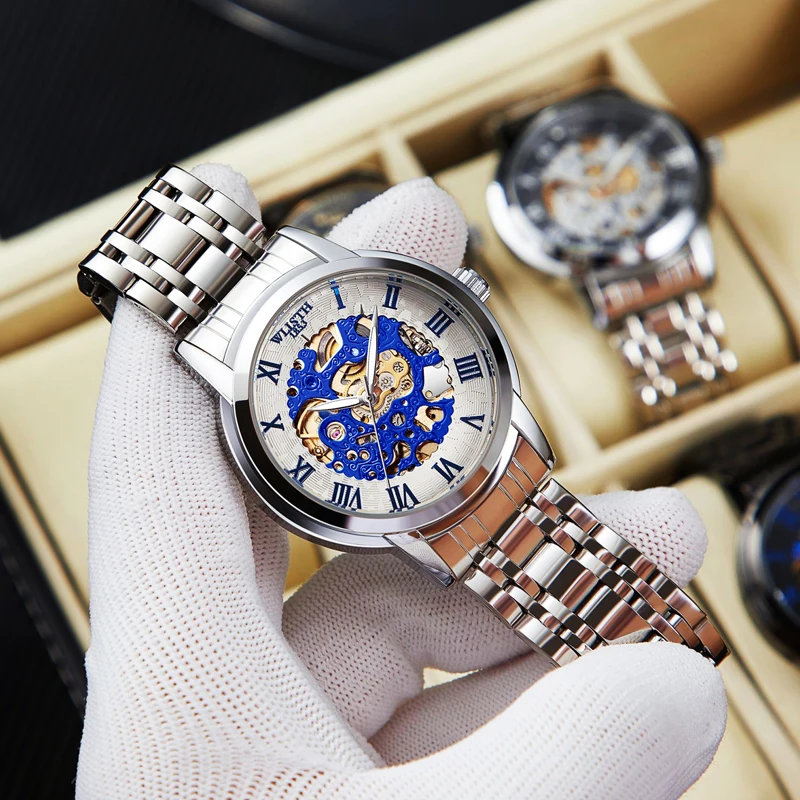 High-end Business Men\'s Watch Glow-in-the-dark Waterproof Hollow Automatic Mechanical Watch Fashion explosion