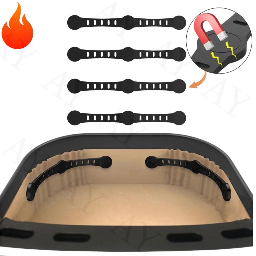 

4PCS Air Fryer Magnet Silicone Buckle for Holding Down Air Fryer Parchment Paper Liners Prevent the paper gasket from burning