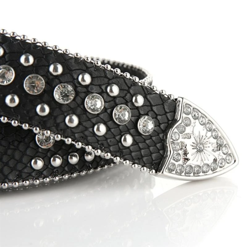 

Женский ремень с пряжкой со стразами для джинсов, поясной ремень в стиле панк с крестом, локомотивный ремень