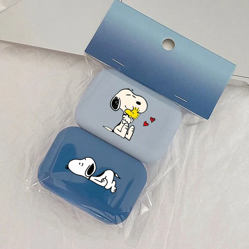 

Portable Snoopy Contact Lens Box Exquisite Couple Travel Cosmetic Jewelry Candy Pill Storage Bag Frosted Fashion Daily Necessity