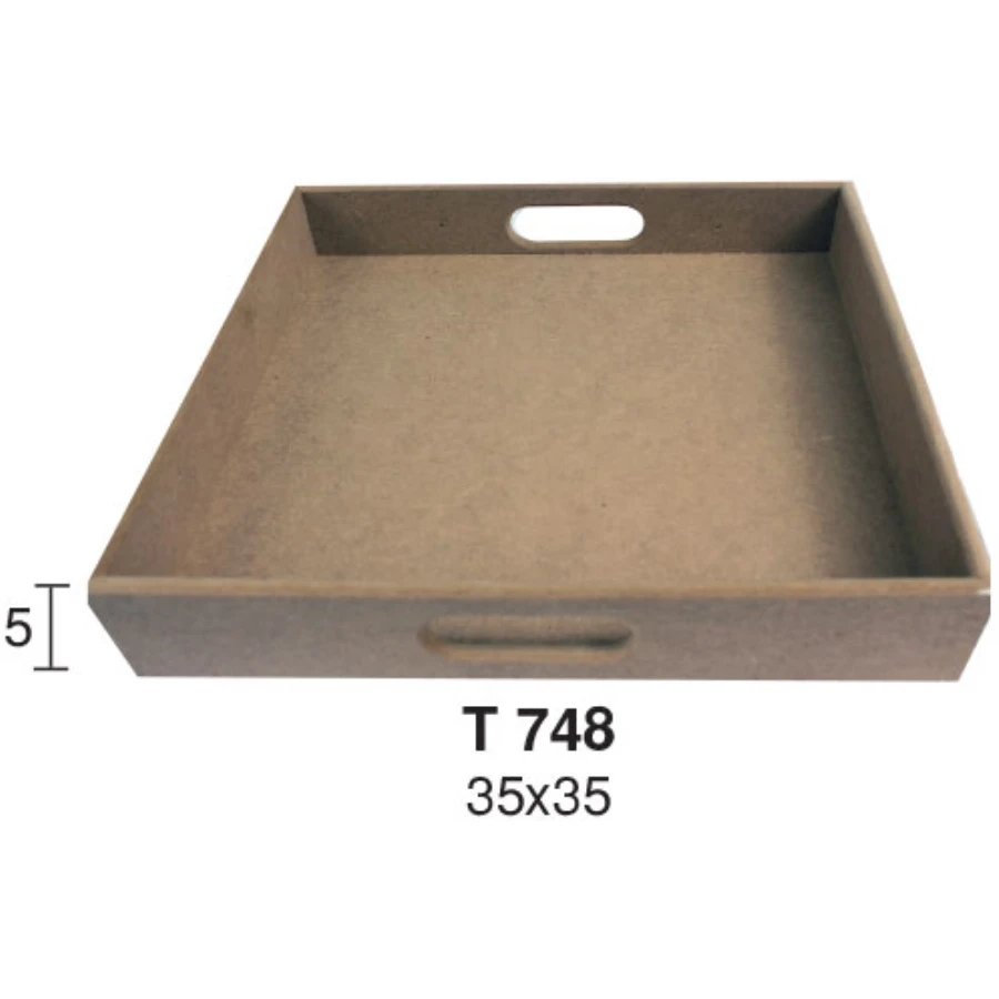 T748 Big Flat Square Tray, Can Be Painted Wood Mdf Tray