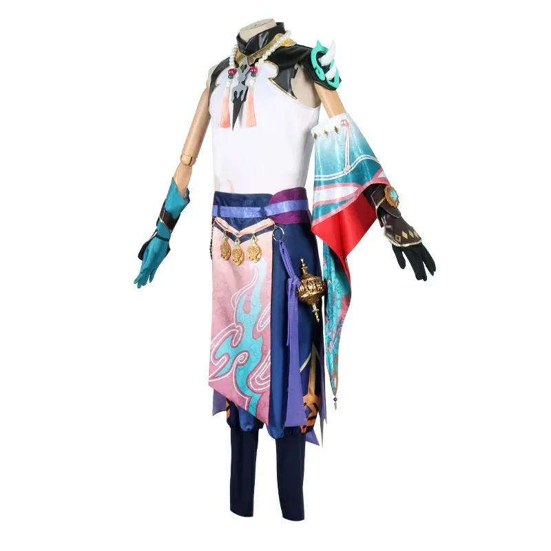 Juego Impact Xiao Cosplay disfraz peluca disfraces cortos de fiesta Gen Xiao Cosplay Shin conjunto completo hombres trajes de Halloween