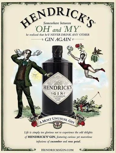 Letrero Metálico Vintage Hendricks Gin & Tonic, Decoración Retro para Cocina, Garaje, Bar, Pub, Cuarto de Hombre