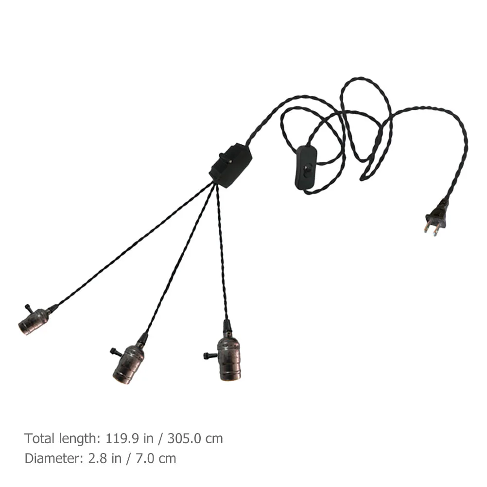 Retro Industrial Pendant Light Hanging Lamp Plug In Socket Vintage Chandelier Plug In Light Socket Lighting for Home Cafe