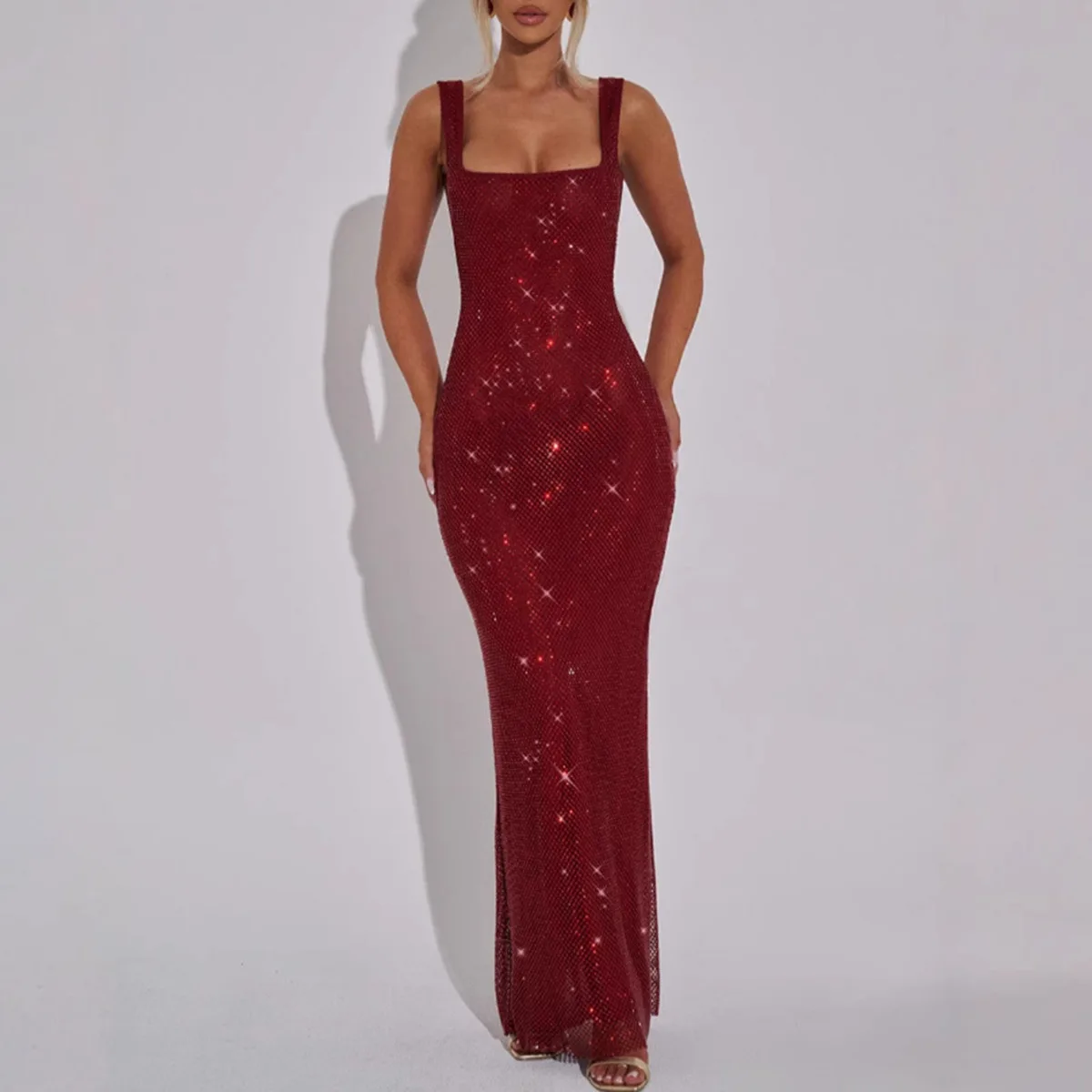 KWTX Elegante Vintage Premium Lusso Sexy Semplice Partito Tubo Top Aderente Abito da Sera Paillettes Strass 2026 Primavera Estate