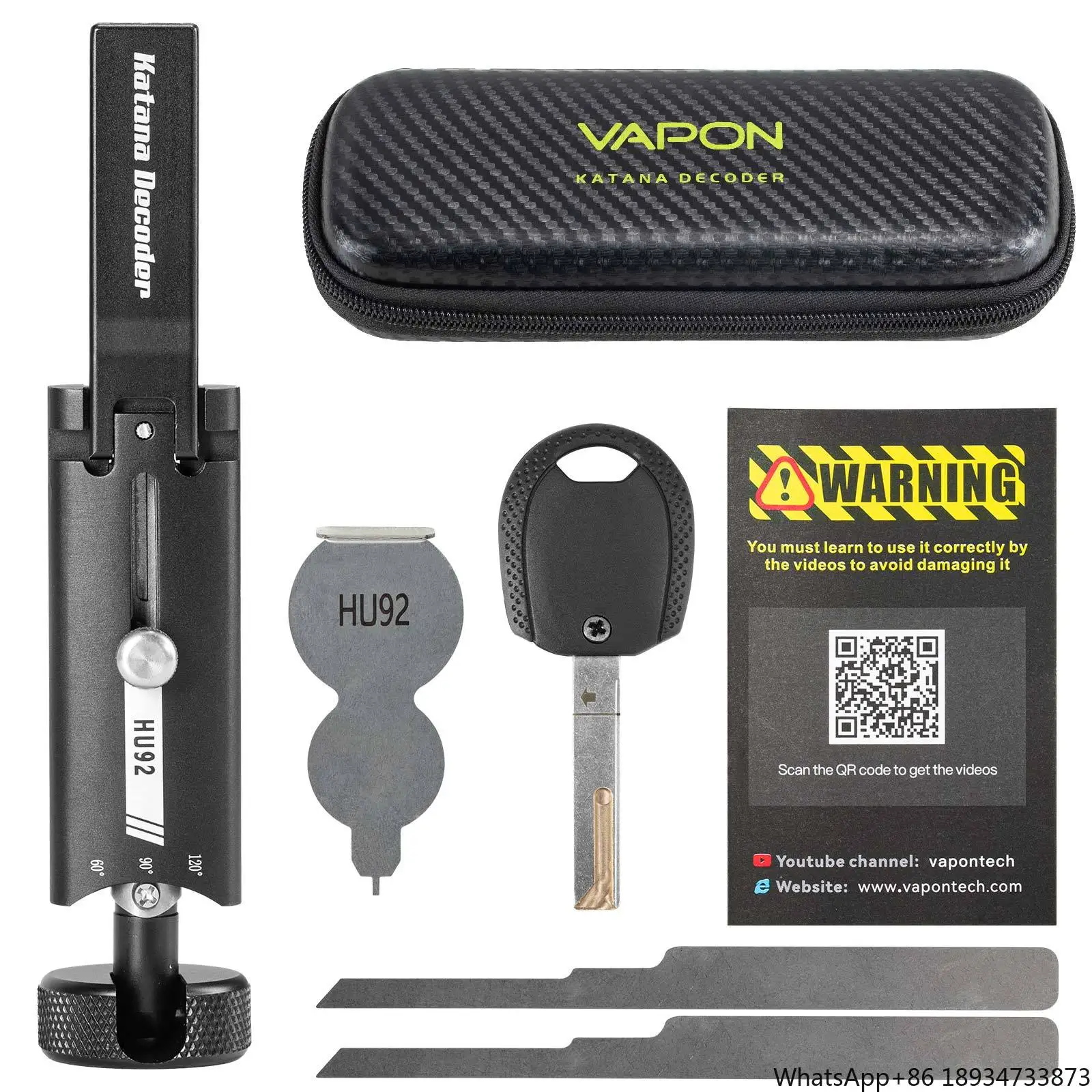 

2024 Vapon Katana Decoder HU92 Auto Pick and Decoder Lockpick Tool Locksmith Tool