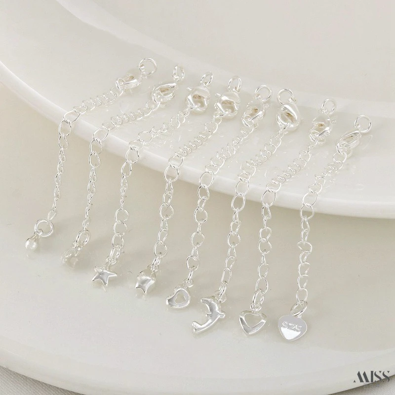 Extension Tail Chain With Spring Lobster Clasp, Adjustable Link Chain, DIY Bracelet Necklace Making Accessories