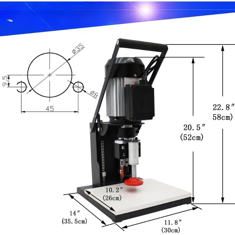 home.45-9.5mm Hinge Drilling and Boring Machine,  Hinge Drilling Machine for Woodworking 110V 1100W 2840 RPM, 0-40mm Depth