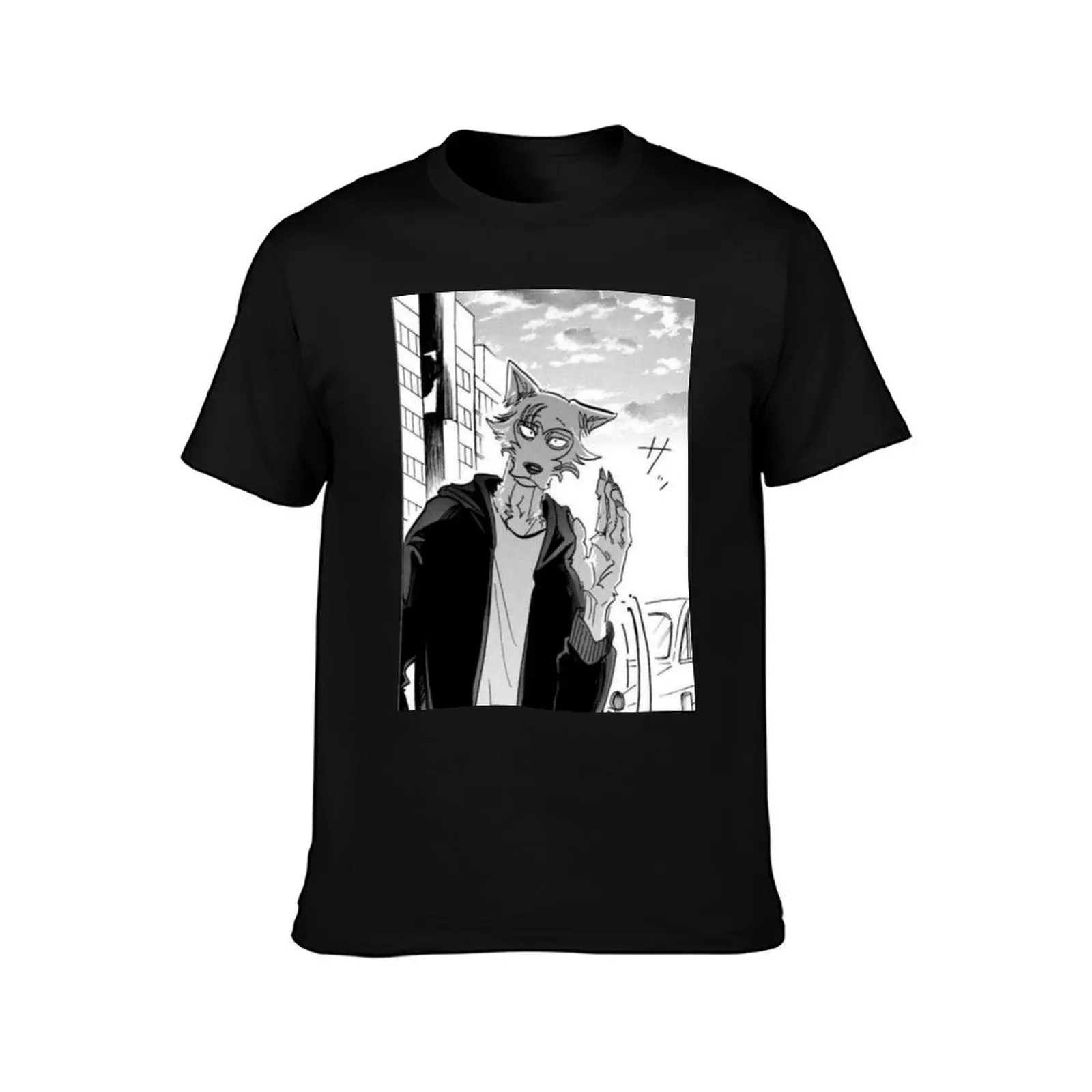 Beastars Legoshi T-Shirt, Summer Casual Cotton Tee, Oversized Streetwear Tops, Vintage Graphic Print, Loose Fit Short Sleeve