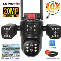 Ls vision 20mp vier Bildschirme wifi IP-Kamera drahtlose Outdoor 10x optischer Zoom fünf Objektive ptz Auto Tracking wasserdichte CCTV-Kamera