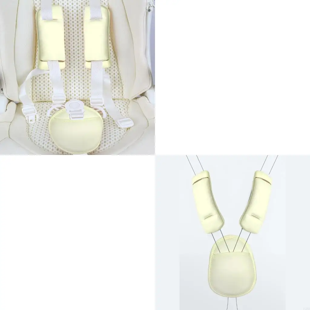 

J2HD Infant Safety Harness Covers 3PCS Soft PU Shoulder Pads Universal Strollers Accessories For Long Rides Comfort