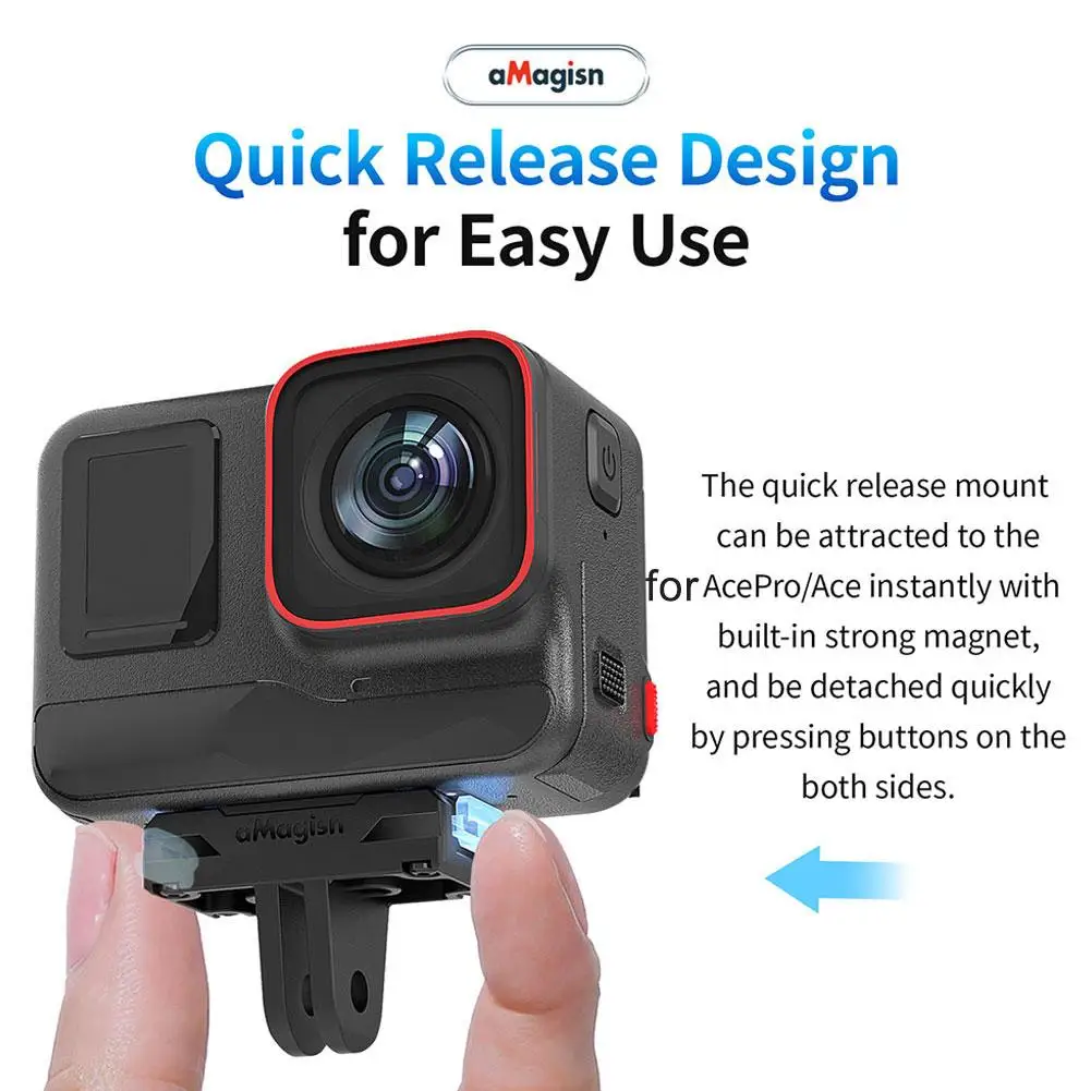 Metal Magnetic Quick Release Base Adapter Mount For Insta360 Ace/AcePro Portable Action Camera Quick Release Accessories