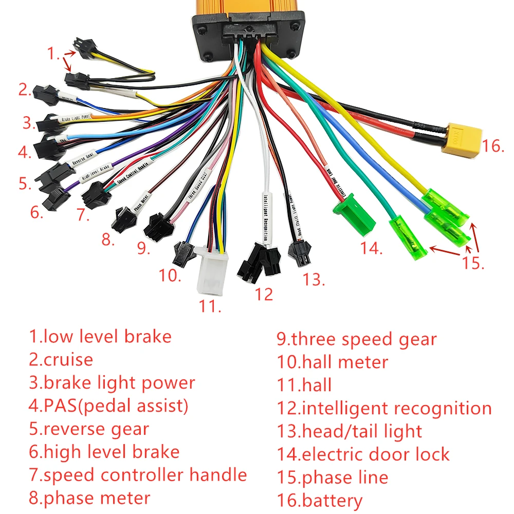 Electric Bike/Bicycle E-bike E-scooter Brushless Controller 24V 36V 48V 250W 350W  10A 12A 15A 18A 20A with Twist Thumb Throttle