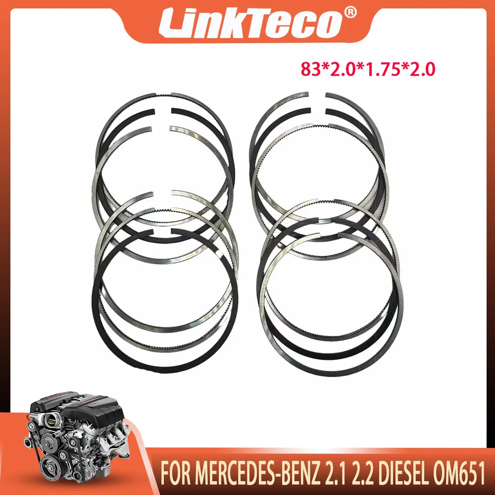 4pcs Engine Parts Piston Ring Set STD 83mm Fit 2.1 2.2 Diesel OM651 For Mercedes-Benz W176 W246 W204 W205 W212 X204 C117 C218