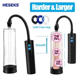 HESEKS Electric Penis Pump Vacuum Pump Harder Bigger Penis Enlargement Gear Male Sex Toys Penis Extender Cock Sucking Masturbtor