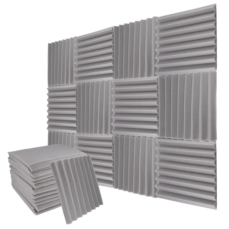 ABHS-24Pack 1 Inch X 12 Inch X12 Inch Soundproof Foam Panels Sound Absorbing Insulation For Recording Studio, Gaming Room