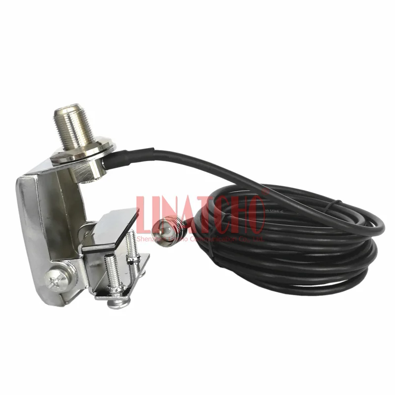 Radio Car Antenna Mount Trunk Lid Hatchback Mount Bracket SO239 with 5 Meter RG58U Cable PL259 for Mobile Radio