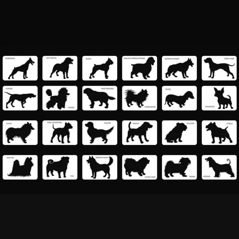 24pcs 15*21cm Pet Dog Theme Stencil DIY Layering Wall Painting Scrapbooking Coloring Embossing Album Decorative Card Template