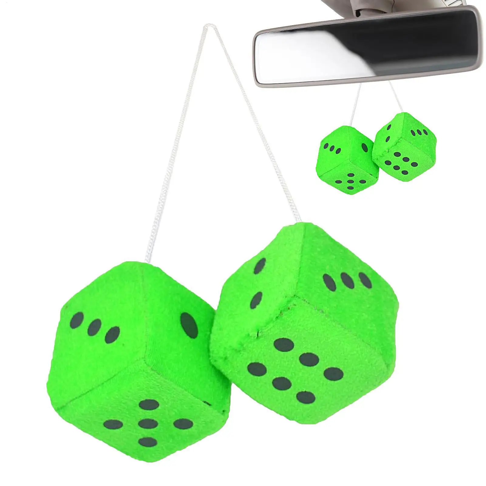 Car Pendant Colorful Plush Dice Popular Rear View Mirror Charms Suspension Ornaments Auto Accessories Interior