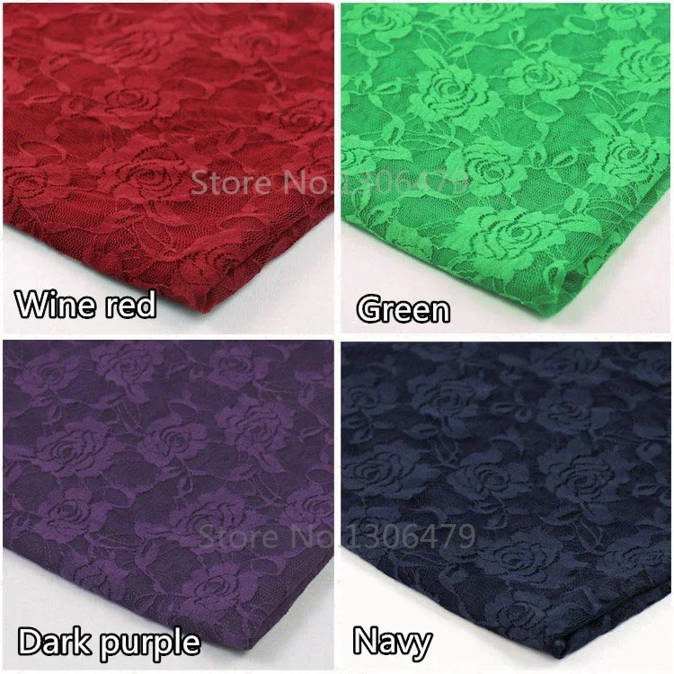Elastic Rose Lace Fabric Curtain Net Yarn Skirt Costume Stage Wedding Wedding Ceremony RS986