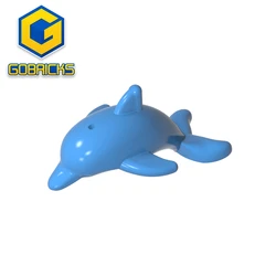 Gobricks GDS-2101 Animal, Dolphin, Jumping with Bottom Axle Holder [Plain] compatible with lego13392 Assembles Building Blocks