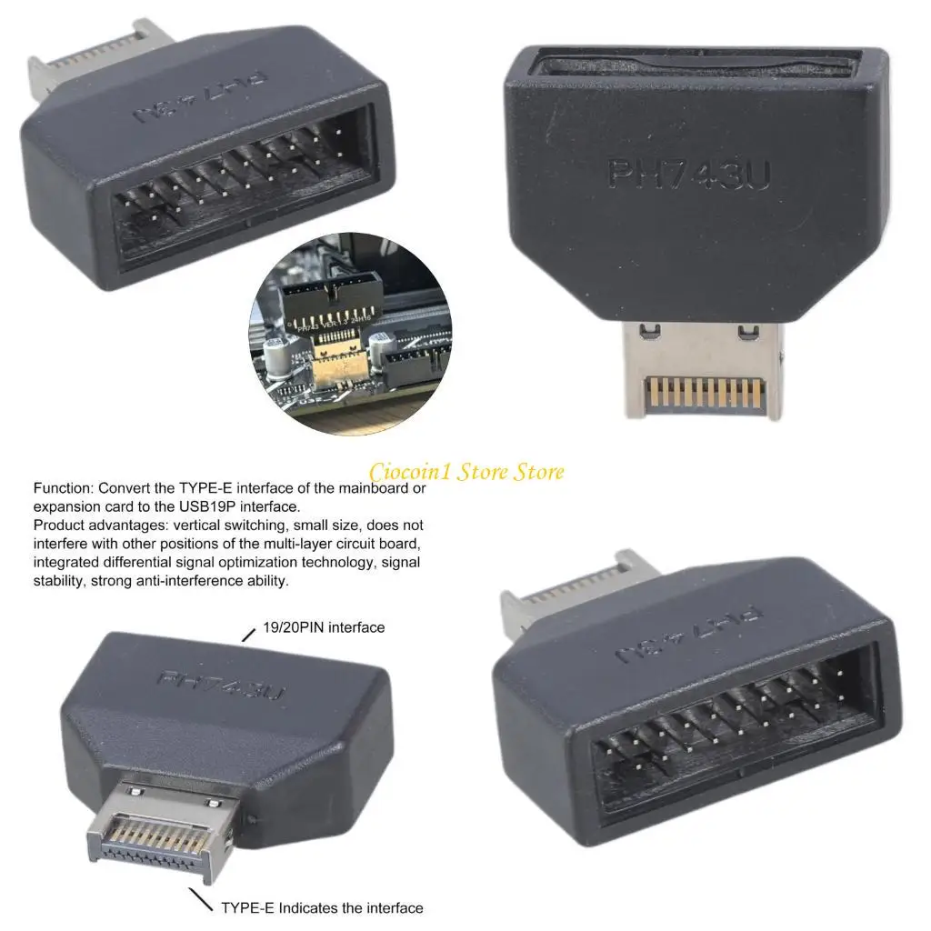 A3PC USB 3.2 Adattatore della scheda madre Typee, convertitore intesta