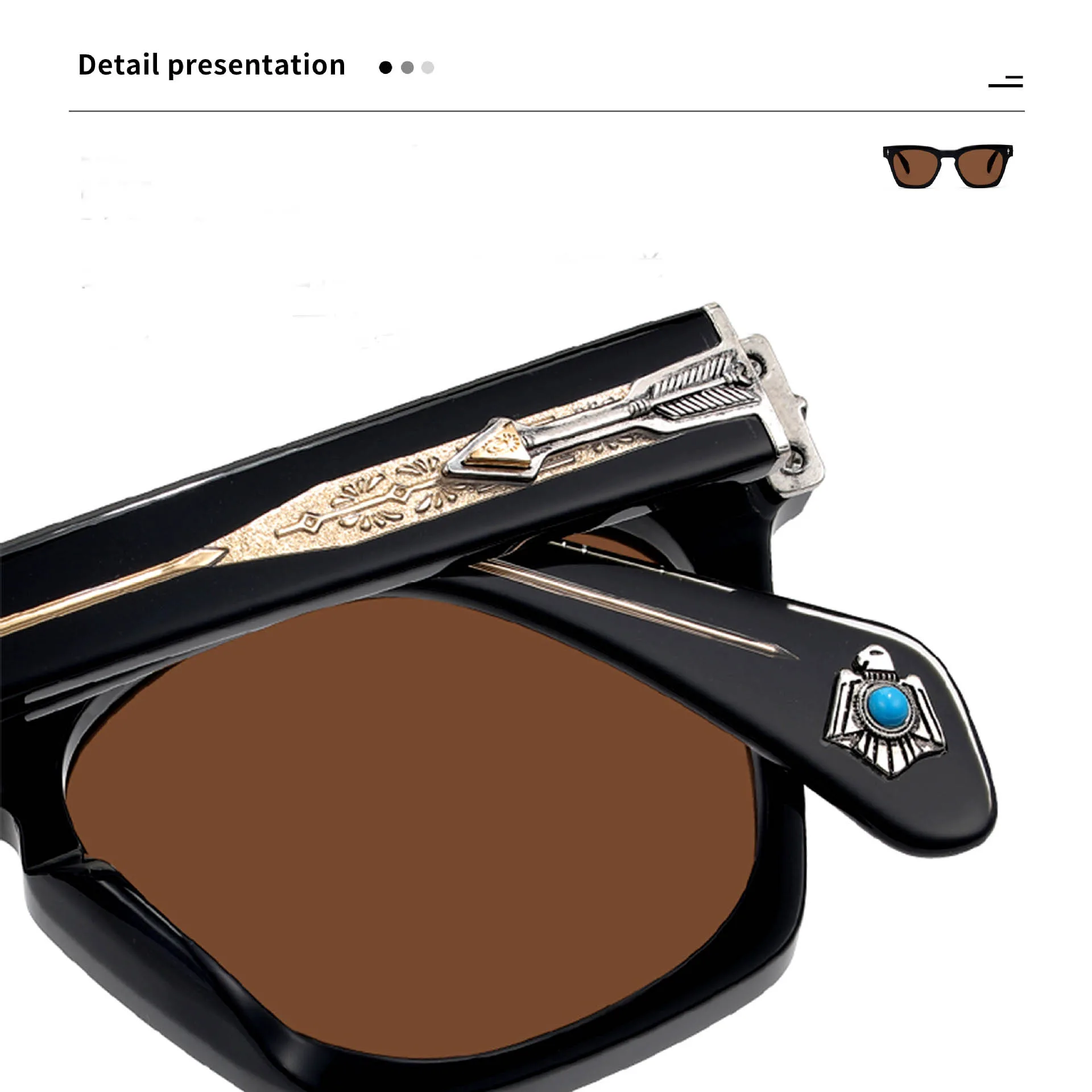 JM Rectangle Acetate Original Brands Designer Popular Lunette De Soleil Homme Classic High Brand Fashion Sunglass Women