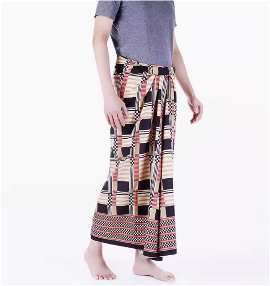 Jingpo ethnic tube skirt high-end handmade weaving Dai clothing women's skirt Longji striped long skirt Dai tube skirt fabric