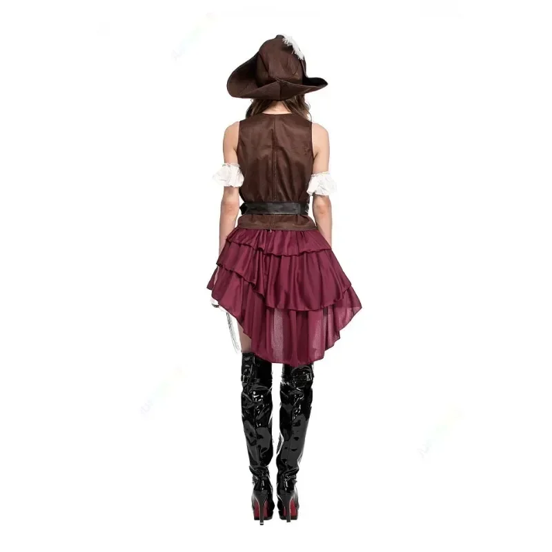 Halloween Adult Women Pirates Costume of the Caribbean Pirate Captain Costume Deluxe Pirate Dress Cosplay Fantasia Fancy Dress