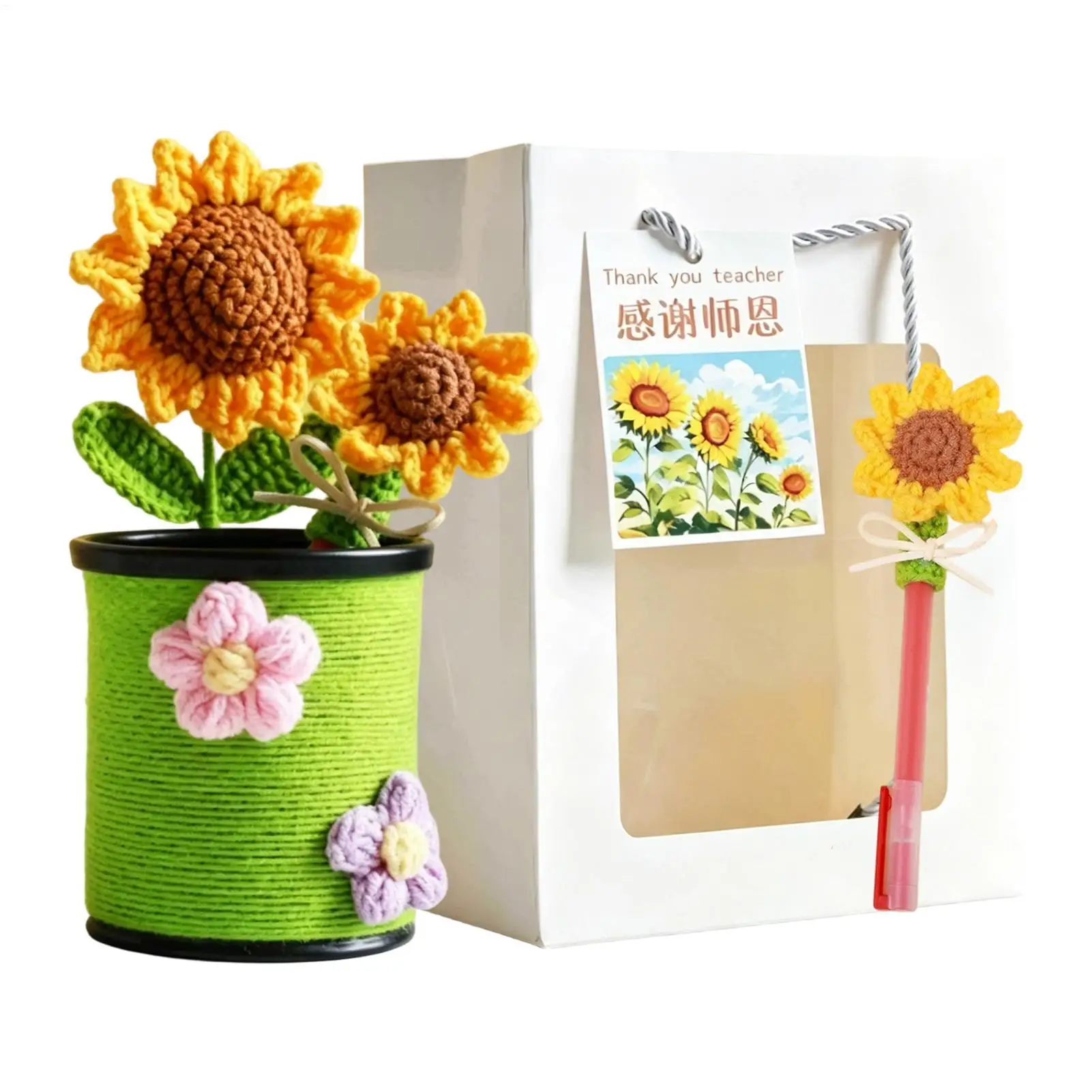 Cute Pen Holder Decorative Stationery Organizer Cute Sunflower Pencil Holder For Markers Crayon Office School Home Study Room